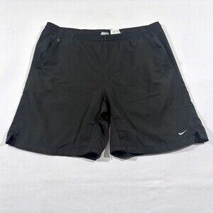 Nike Court Mens Dri-FIT Tennis Shorts Black Poly Blend Pocket Running Gym Sz S